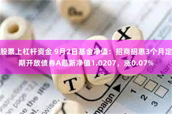 股票上杠杆资金 9月2日基金净值：招商招惠3个月定期开放债券A最新净值1.0207，涨0.07%