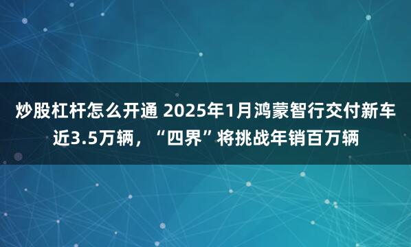 炒股杠杆怎么开通 2025年1月鸿蒙智行交付新车近3.5万辆，“四界”将挑战年销百万辆