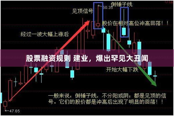 股票融资规则 建业，爆出罕见大丑闻